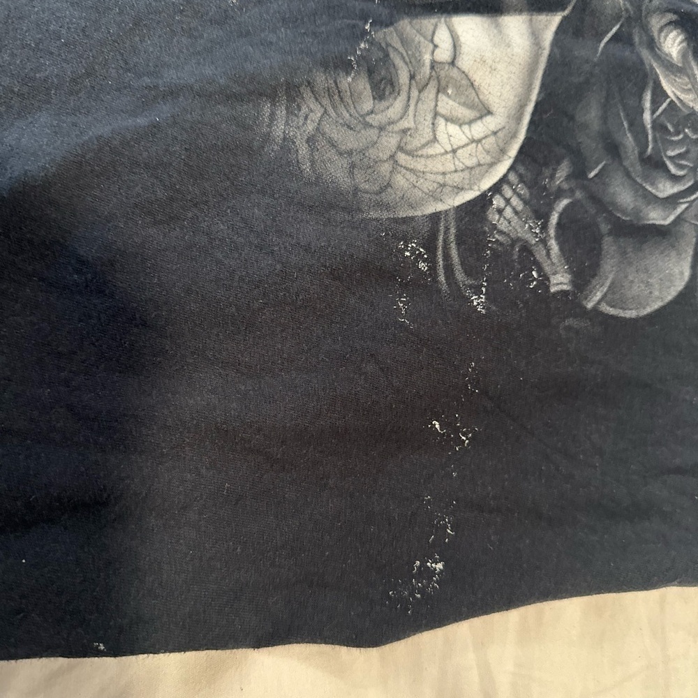 Marilyn Monroe Mens large Black Short Sleeve Skull Rose Punk Cyber Graphic Tee. - Picture 7 of 10